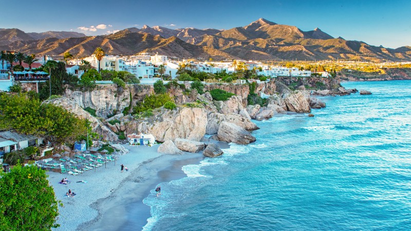Nice beach in Nerja, Spain