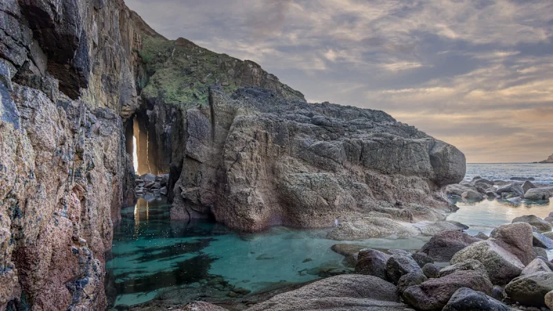 The Song of the Sea Cave, Nanjizal Beach, Cornwall