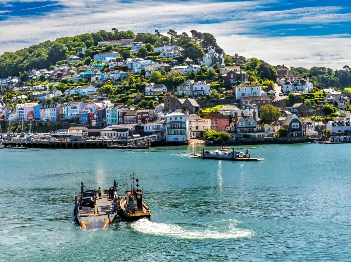 Colorful Dartmouth Lower Ferry to Kingwear Harbor Devon 