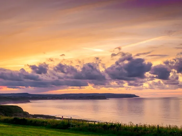 Sunset in Filey on the Yorkshire coast, England