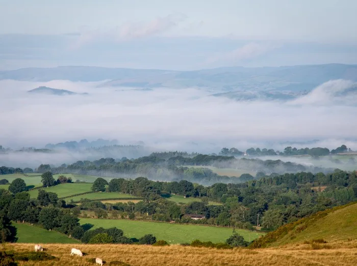 The view towards Builth Wells from above Llandrindod Wells, Mid Wales