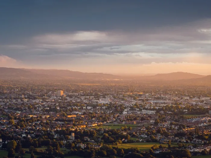 Cheltenham at Dusk, taken from Cleeve Common