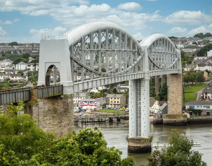 The Royal Albert Bridge in Saltash, Cornwall, England