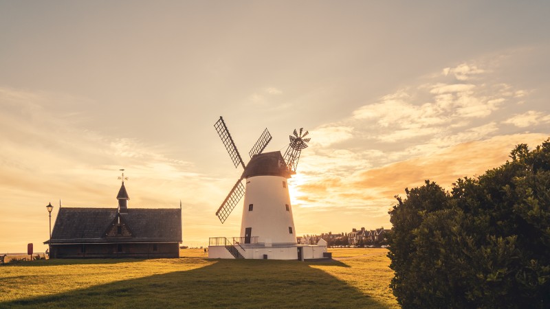 Sunset Landscape photo was taken at the Windmill on the coast at Lytham St Annes in Lancashire.