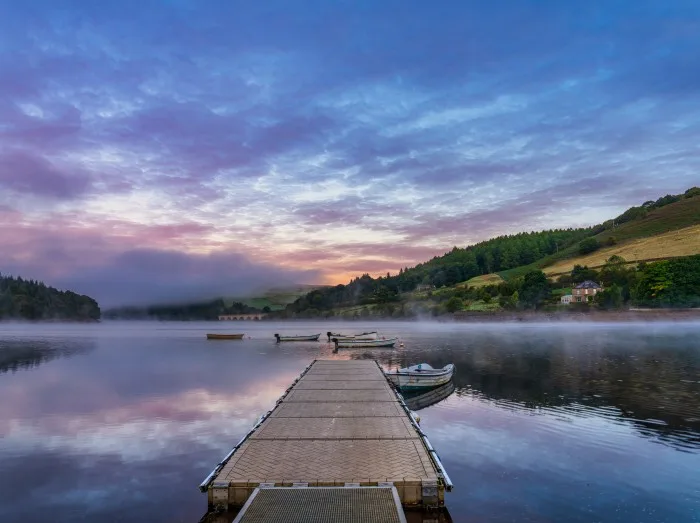 Ladybower Reservoir at sunrise in Peak District