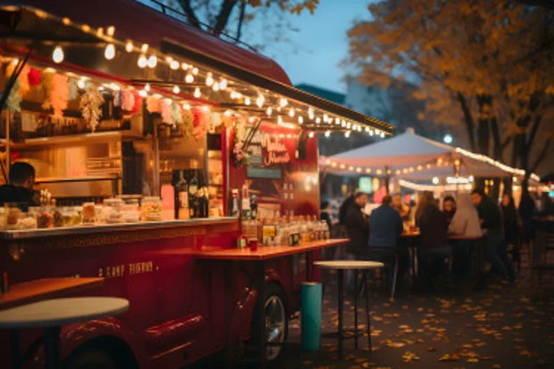 food truck in city festival