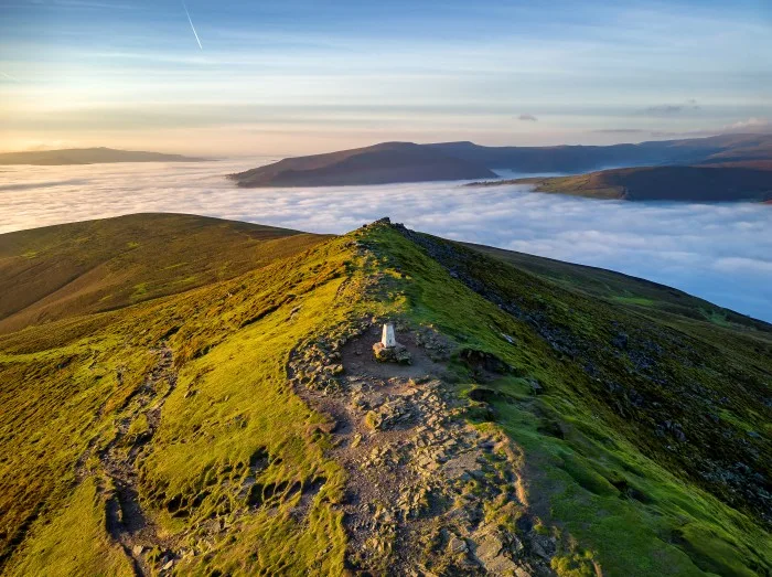 Views across the Brecon Beacons in Monmouthshire, Wales