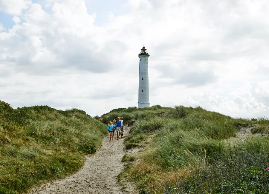 Familie am Lyngvig Fyr Leuchtturm