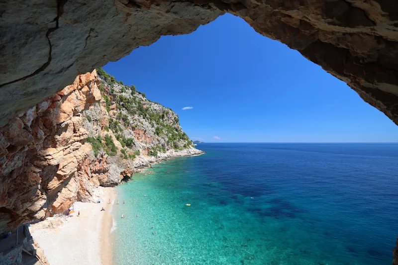 Blick auf den Strand Pasjaca Beach.