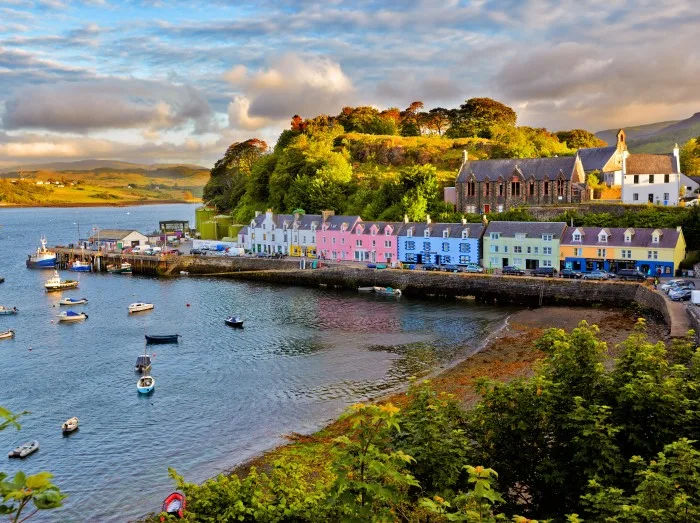 view on Portree, Isle of Skye, Scotland