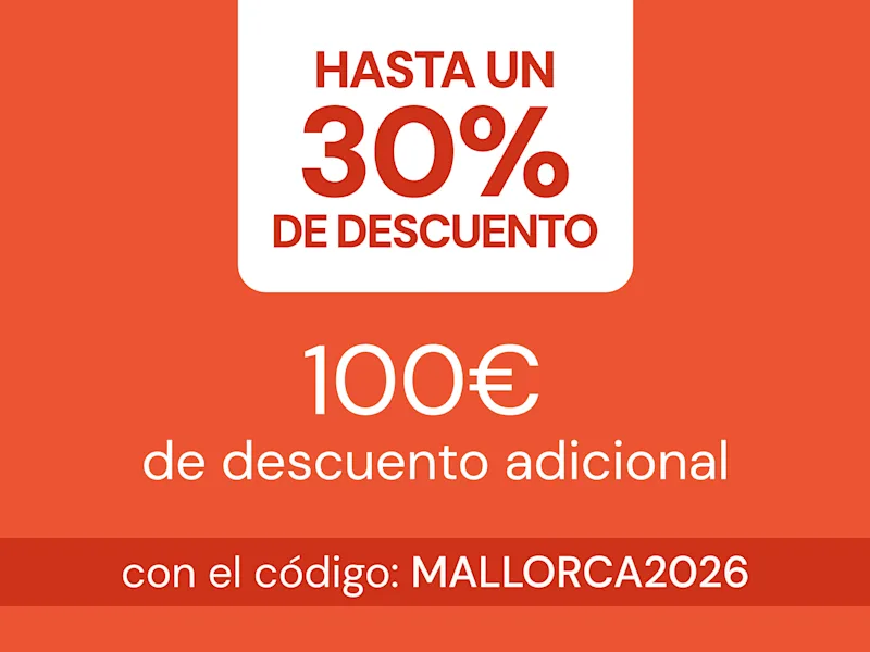 Usa el código MALLORCA2026 y consigue 100€ extra