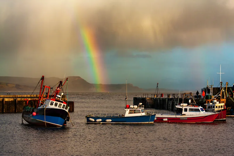 Rainbow in Lyme Regis, Dorset, UK