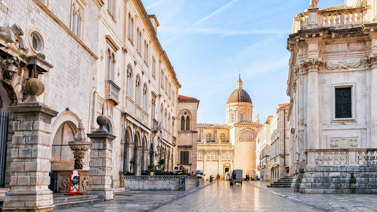 People at Dubrovnik Cathedral in Old city Dubrovnik