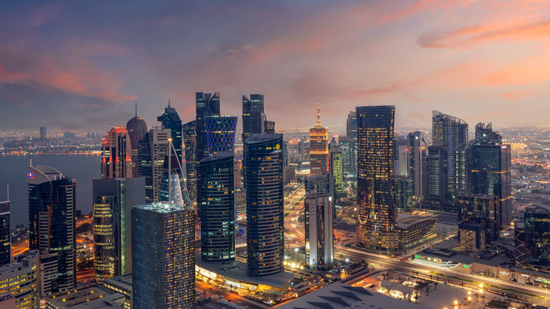 25 Spaces Real Estate - Doha night skyline
