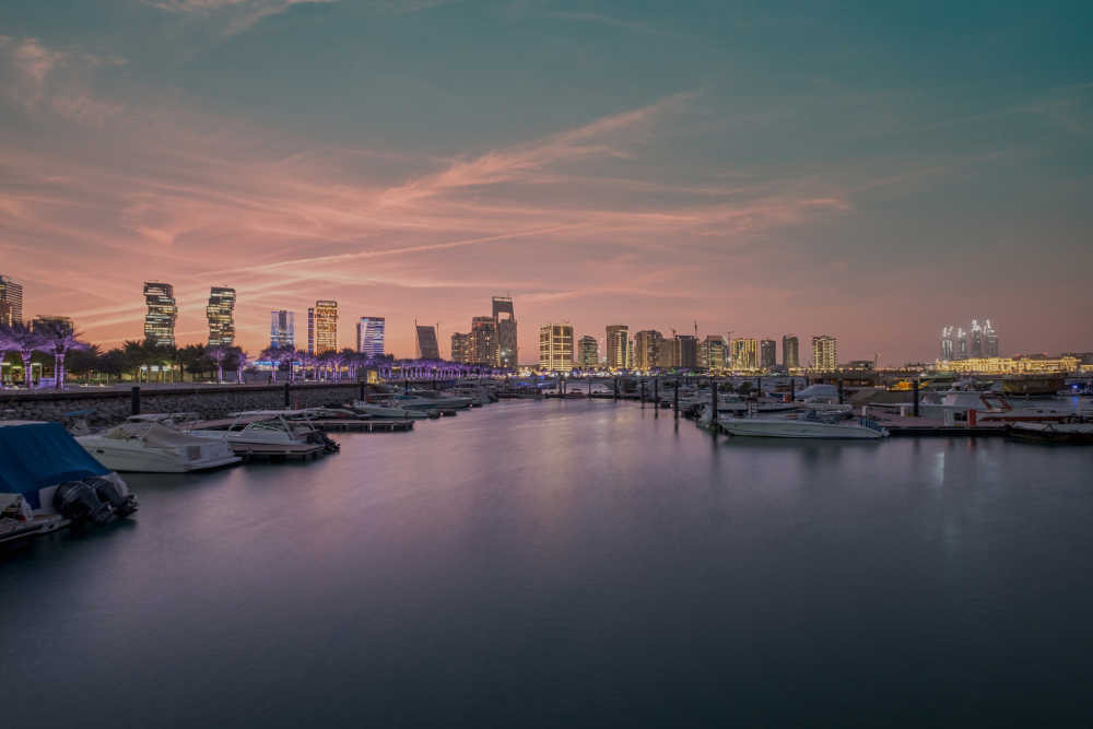 Sun sets over Lusail's Marina District