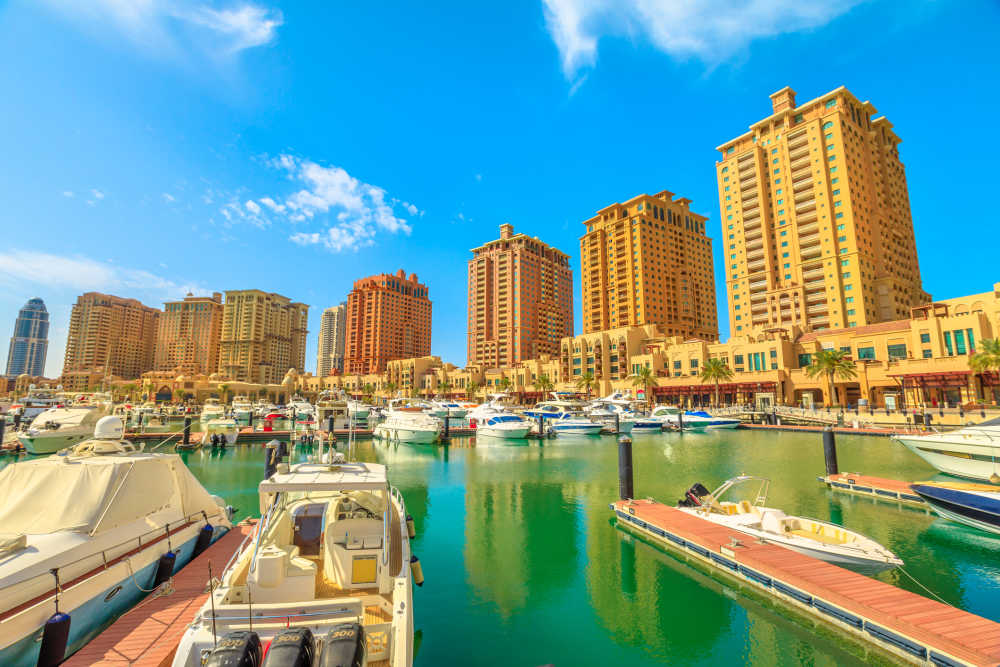 A view of Porto Arabia in The Pearl-Qatar