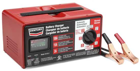 Century, 6V & 12V, 15A Manual and automatic bench battery charger with 100 amp 12V start