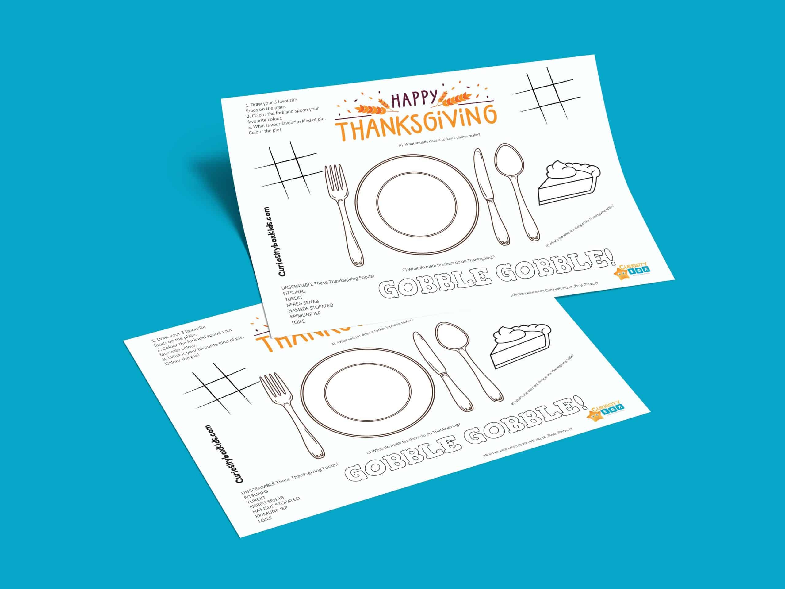 Thanksgiving Placemat Printable!