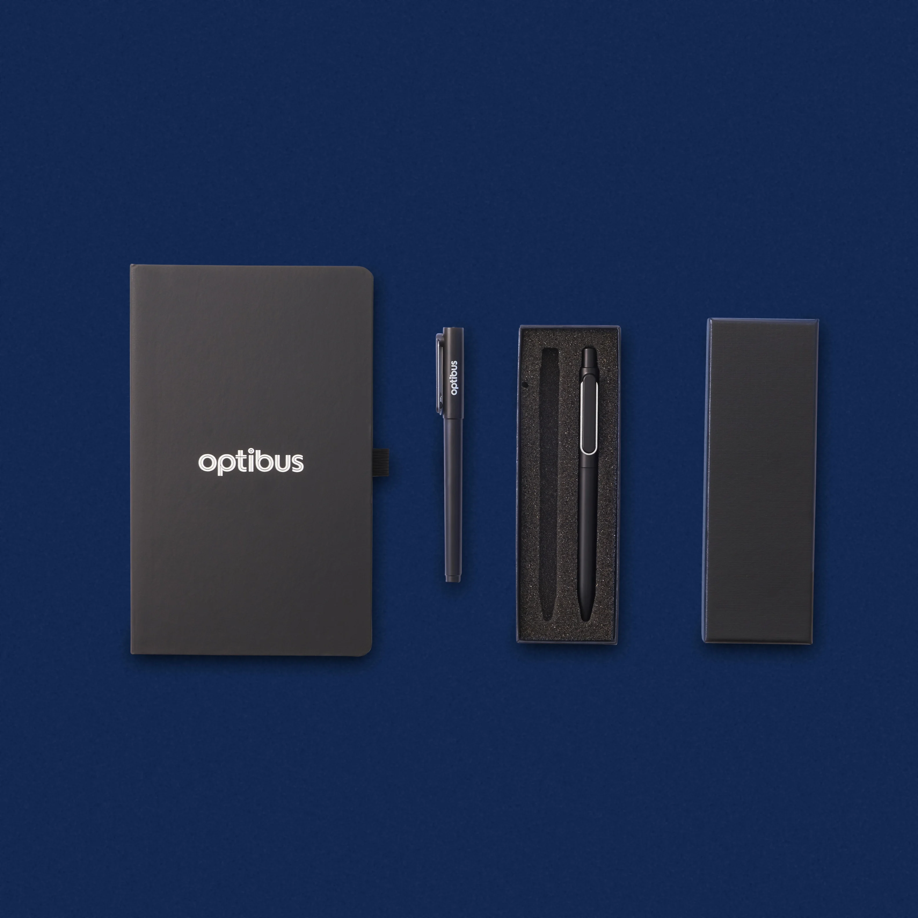 Optibus Go Swag Custom Branded Merchandise Welcome Pack Onboarding notebook pen