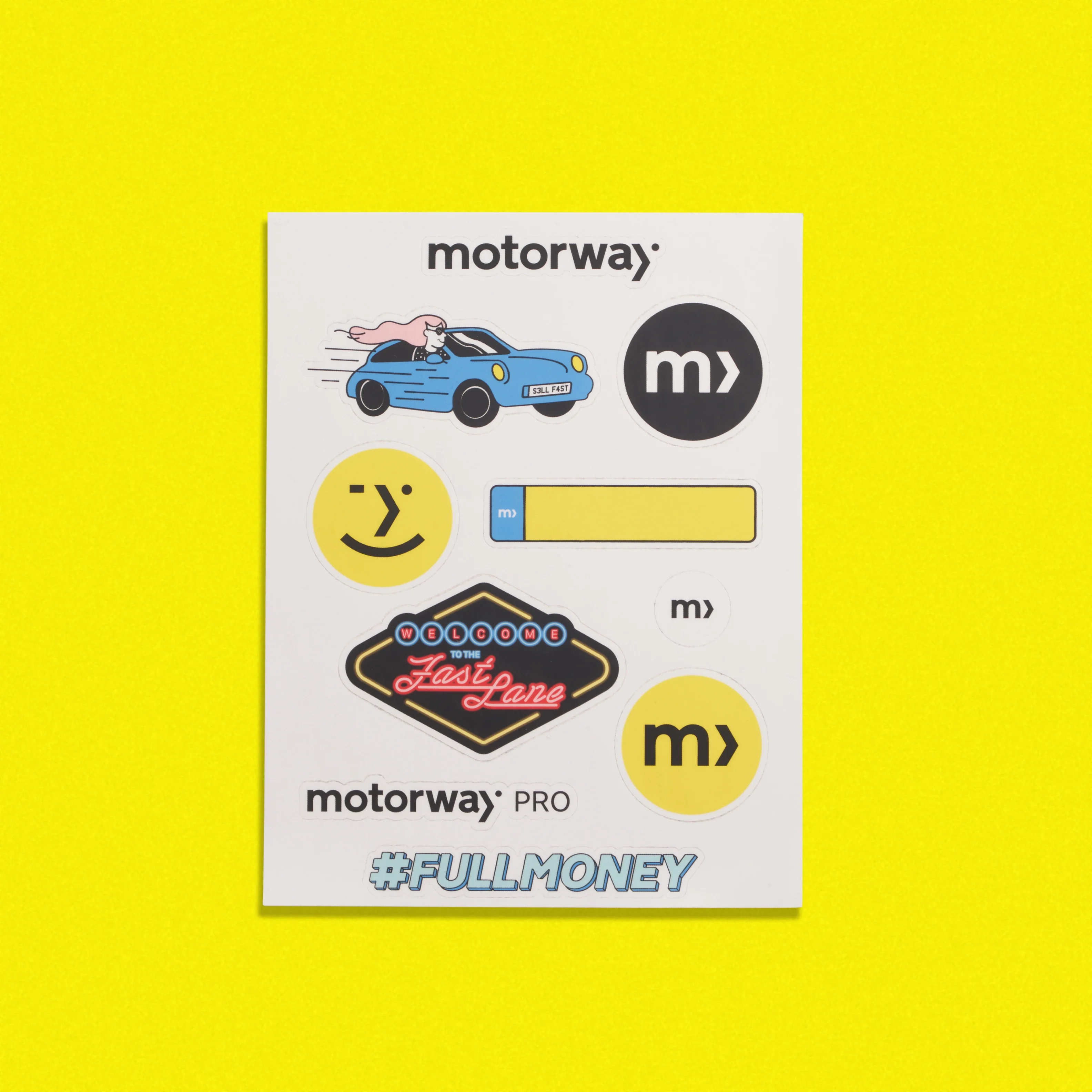 Motorway Go Swag Custom Branded Merchandise Welcome Pack Onboarding stickers