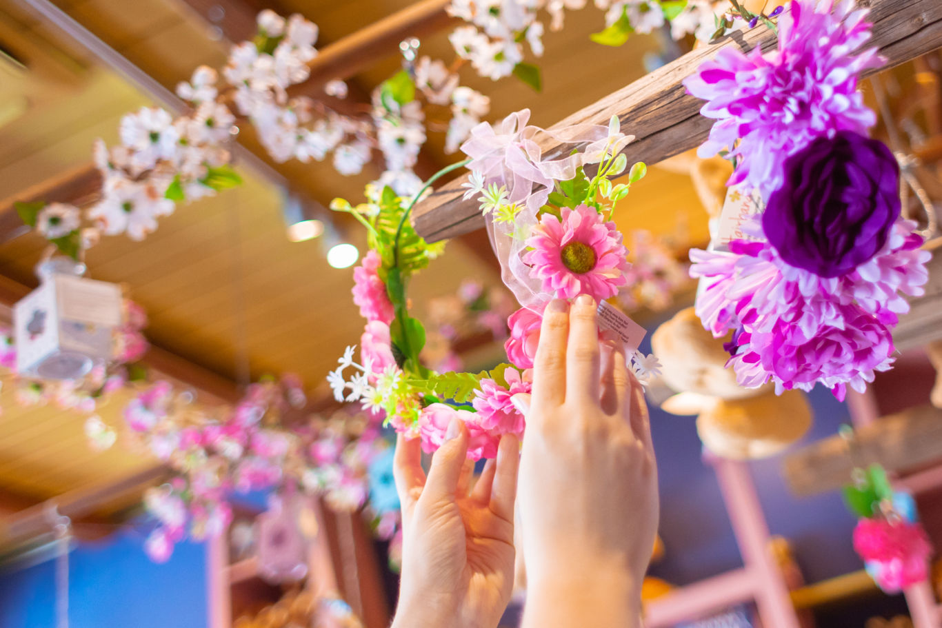 Flowers in the book store