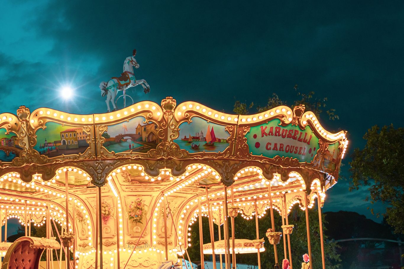 Candy Carousel in the evening