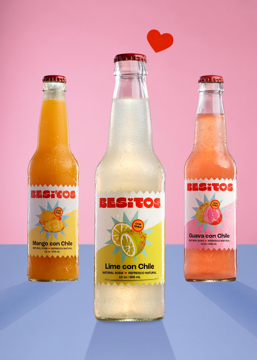 Three bottles of Besitos brand drink