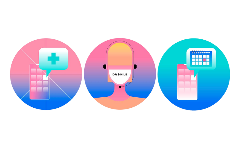 Ilustración paso a paso consulta teleodontología