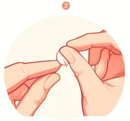 Illustrazione dita che modellano cera ortodontica