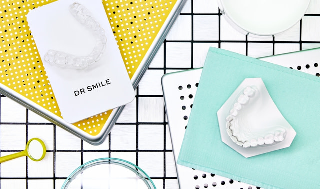 Step 3 - DR SMILE Zahnschiene mit Aufbewahrungsbox und Kiefermodell mit Retainer-Draht