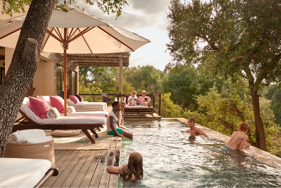 Family and Travel Guide Relaxing by Pool at The Farmstead at Royal Malewane