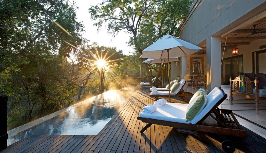 Luxury Pool Deck at Royal Malewane’s Africa House 