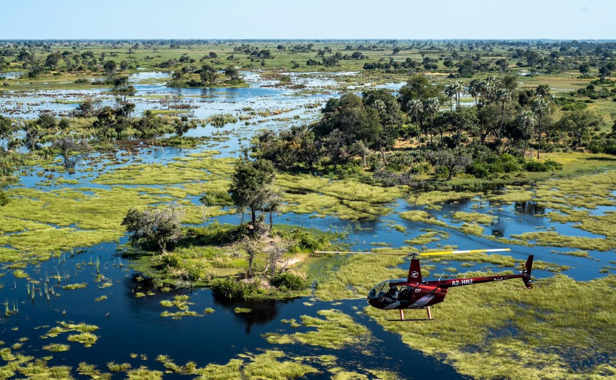 Helicopter Horizons Elephant Havens Helicopter flight over okavango delta Botswana HH 2