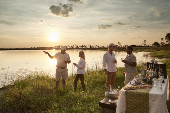 Baines Dining & Cuisine Sundowners River Sunset Botswana