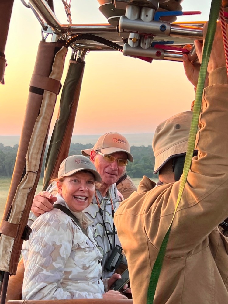 Hot Air Balloon Ride showing Couple with Safari Tour Guide - ROAR AFRICA