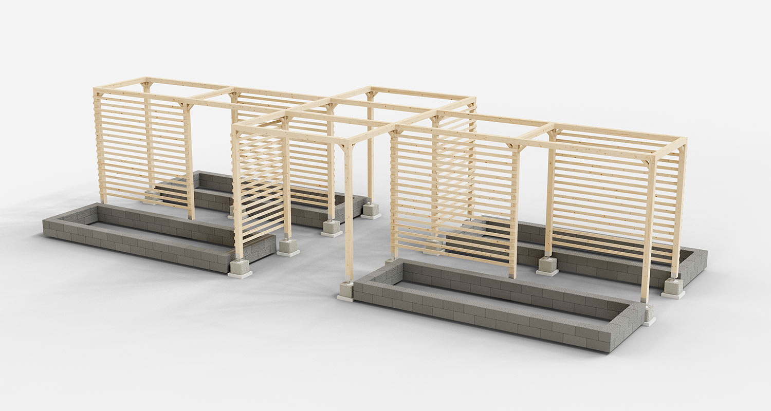 3D-kuva juoksupergolasta