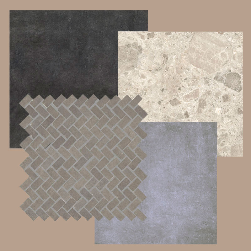 Erilaisia laattoja K-Raudan valikoimista