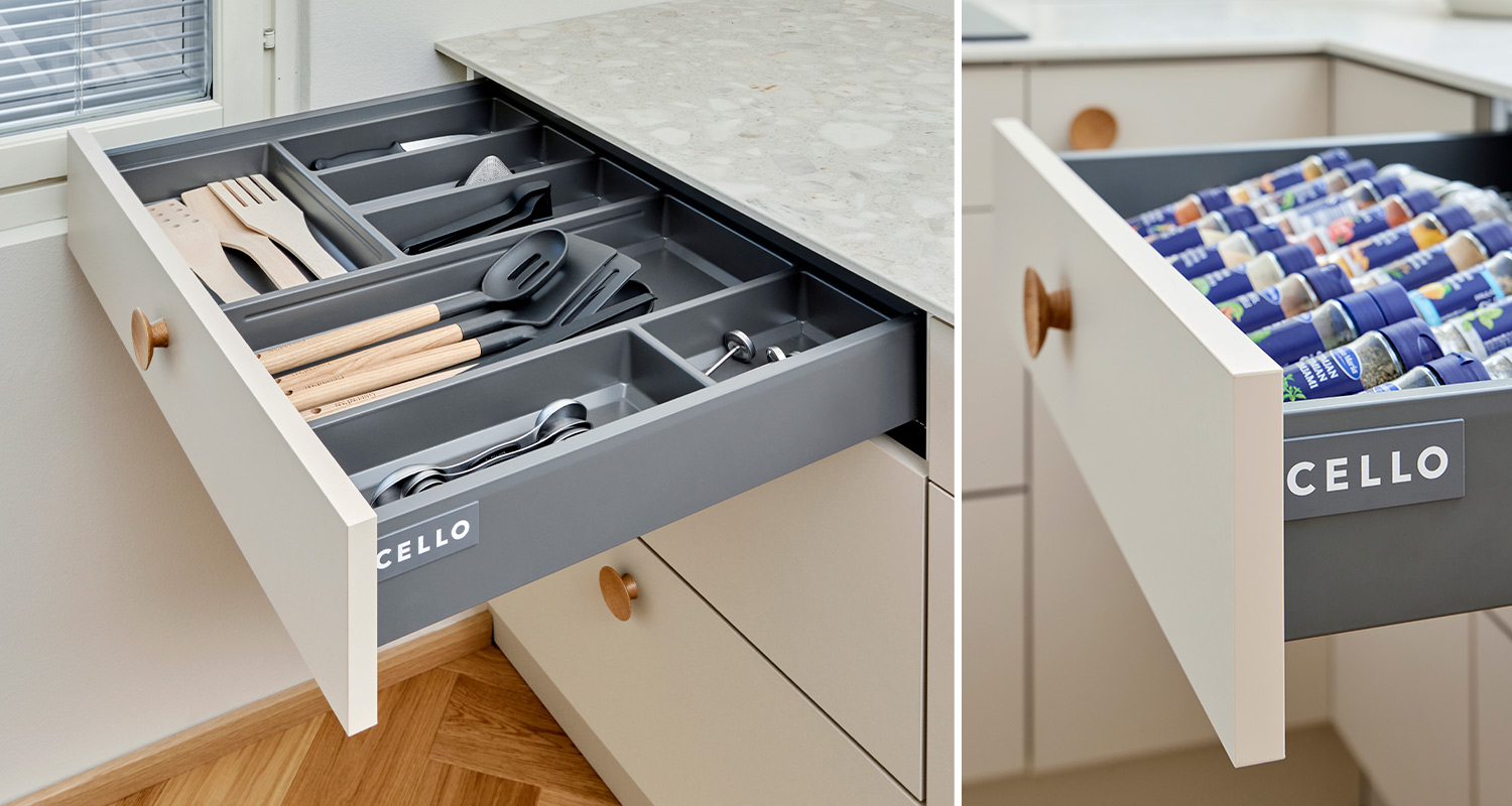 Keittiön aterinlaatikko ja maustehyllykkö