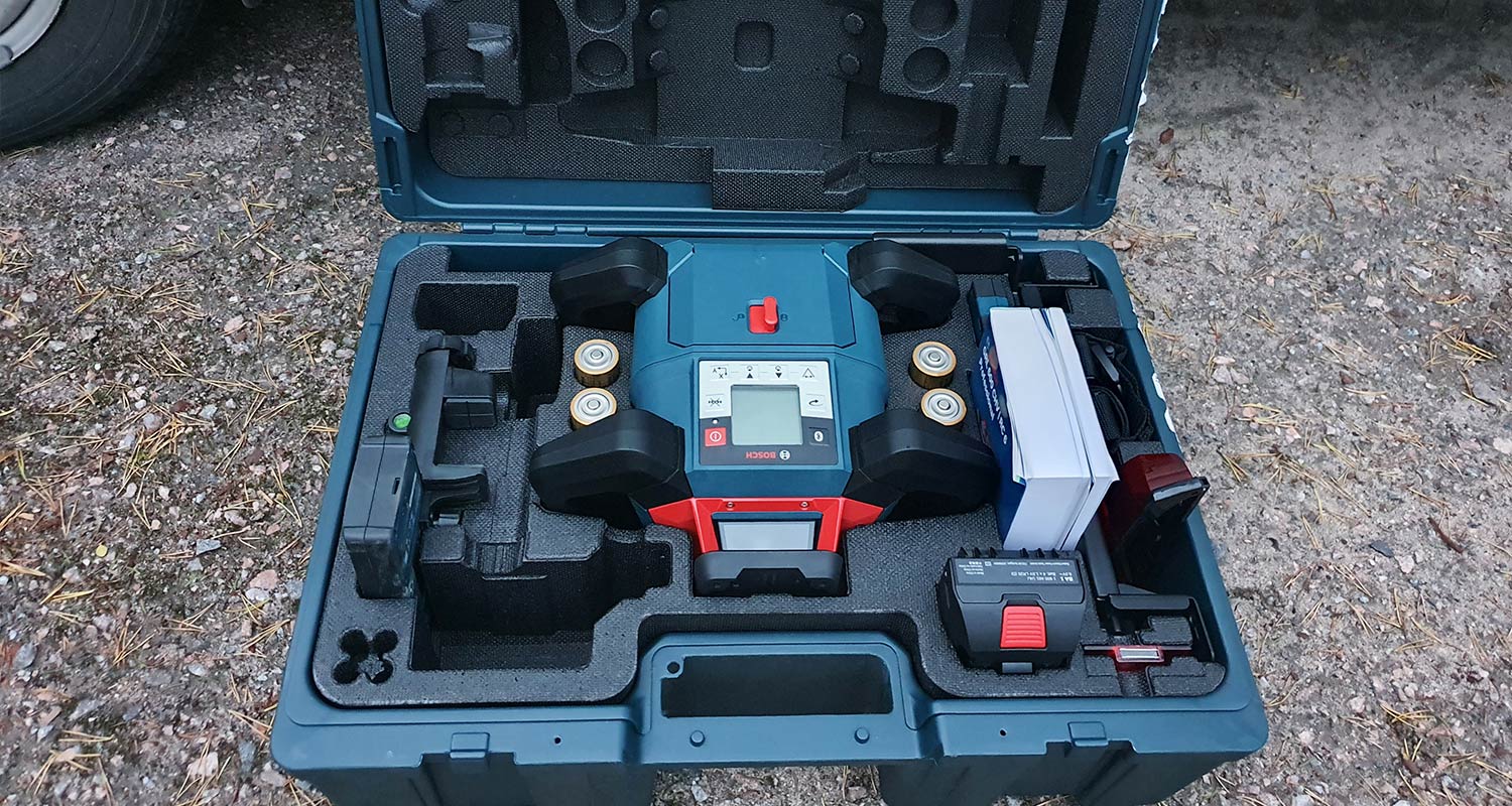 Bosch GRL 600 CHV pyörivä laser pakkauksessaan