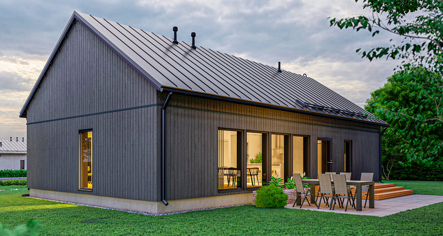 Ainoakoti Fiksu harmaa talomalli