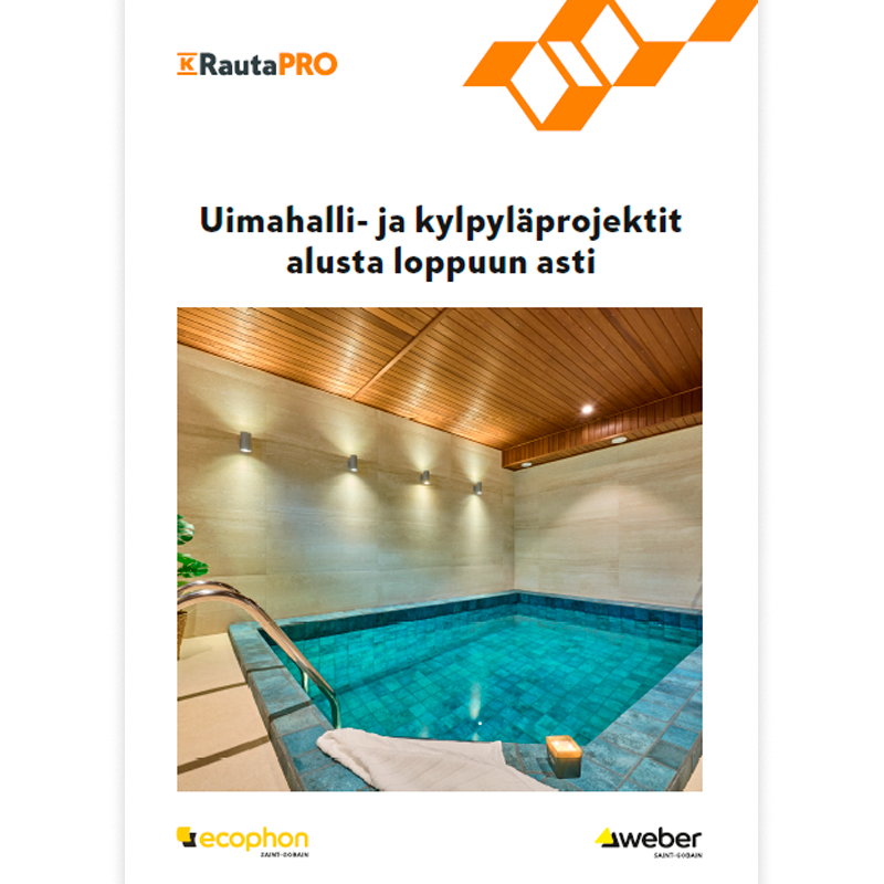 Uimahalli- ja kylpyläprojektit alusta loppuun asti -esitteen kansi 2026