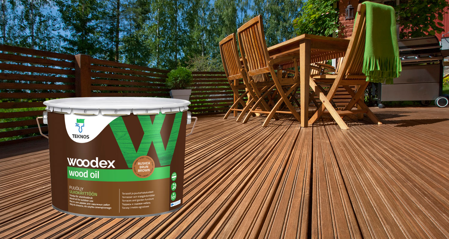 Teknos Woodex aqua wood oil ruskea