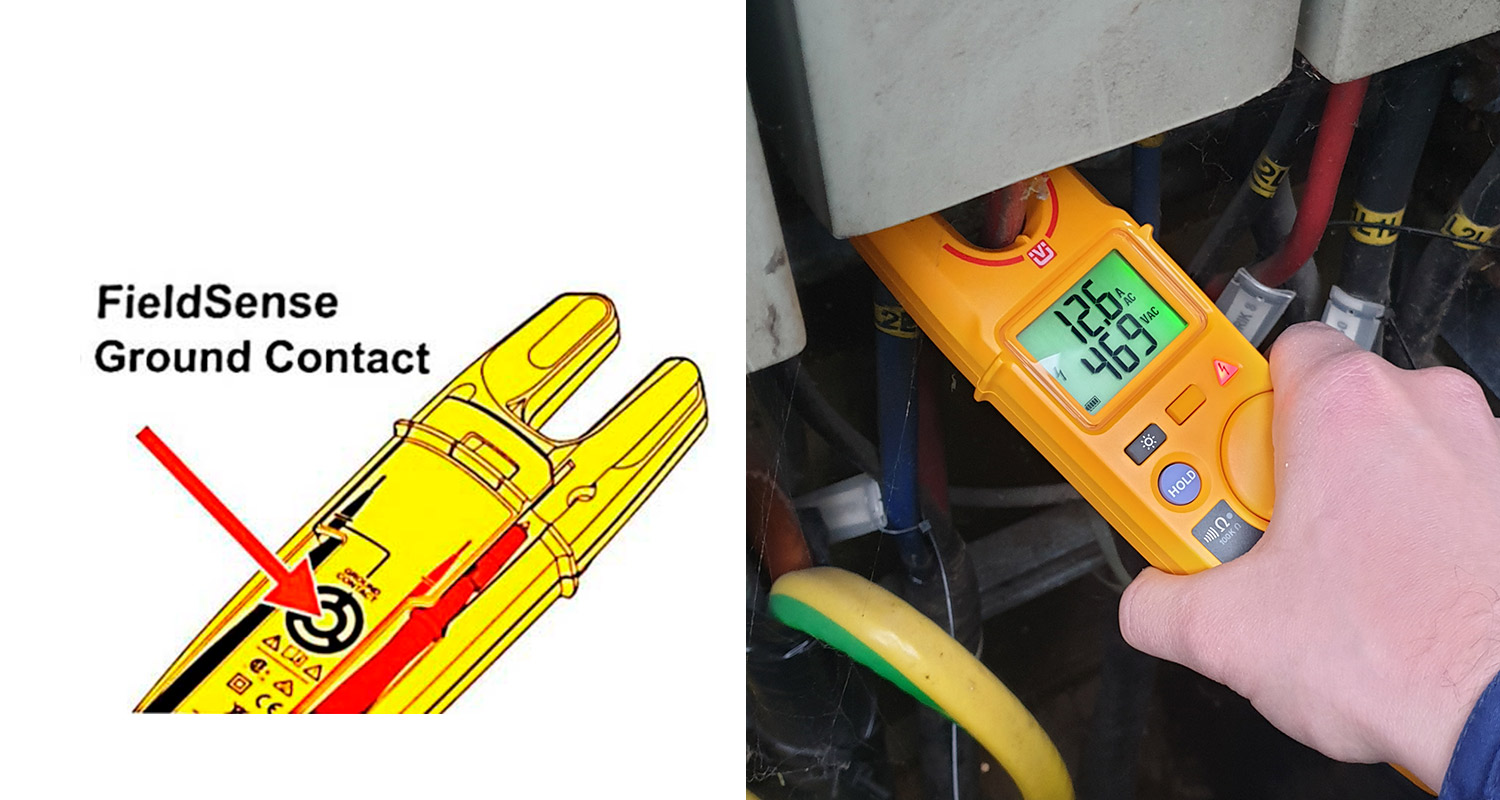 FieldSense-toiminnon ohje ja toiminto käytössä.