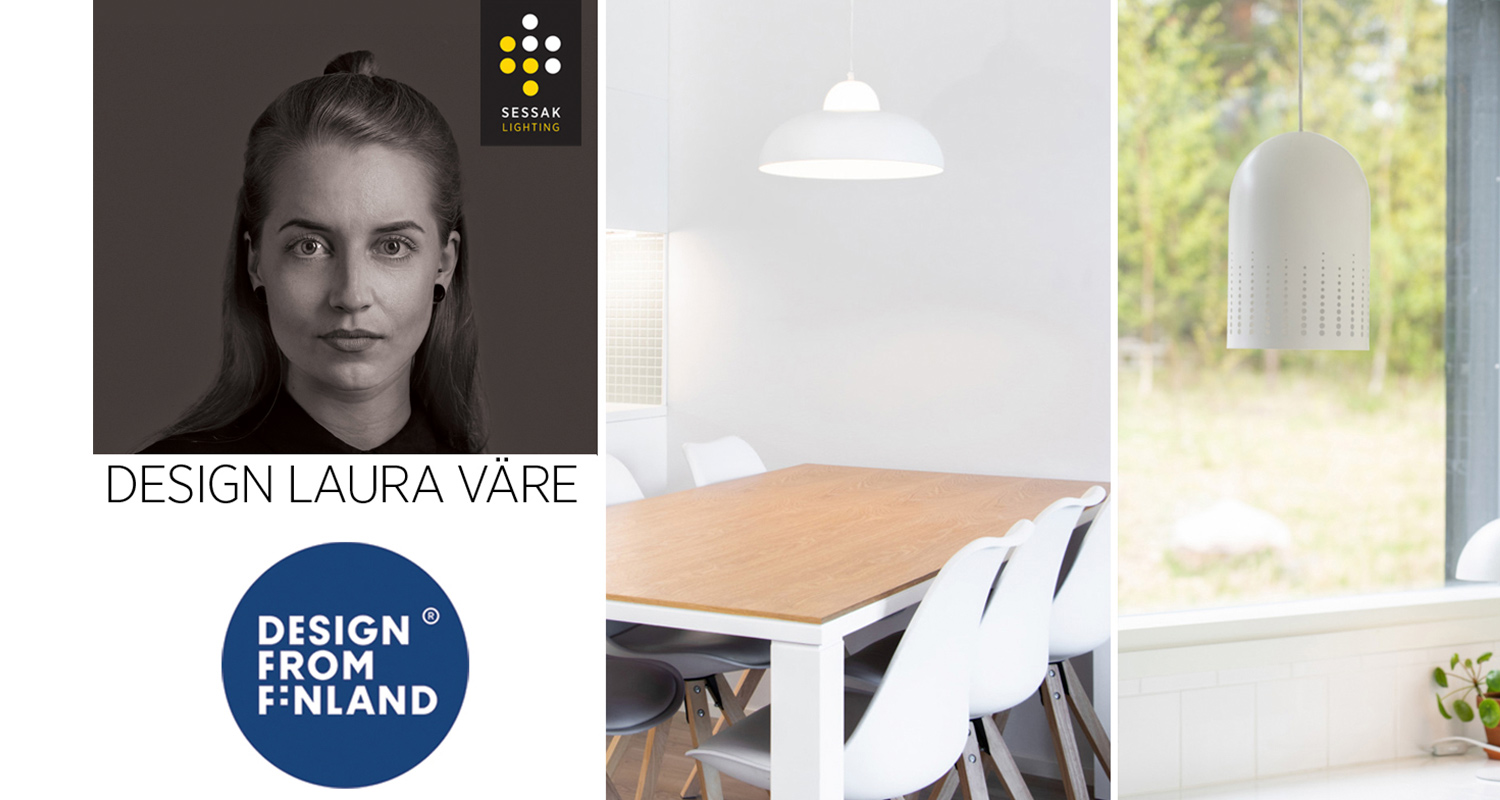 Laura Väre Sessak-valaisimien yksi suunnittelijoista, valaisimet K-Raudasta