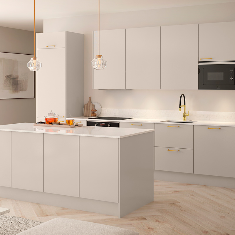 Kuvassa Cello-keittiömallistosta Käpylä-ovimalli. Cello-keittiöitä myy K-Rauta.