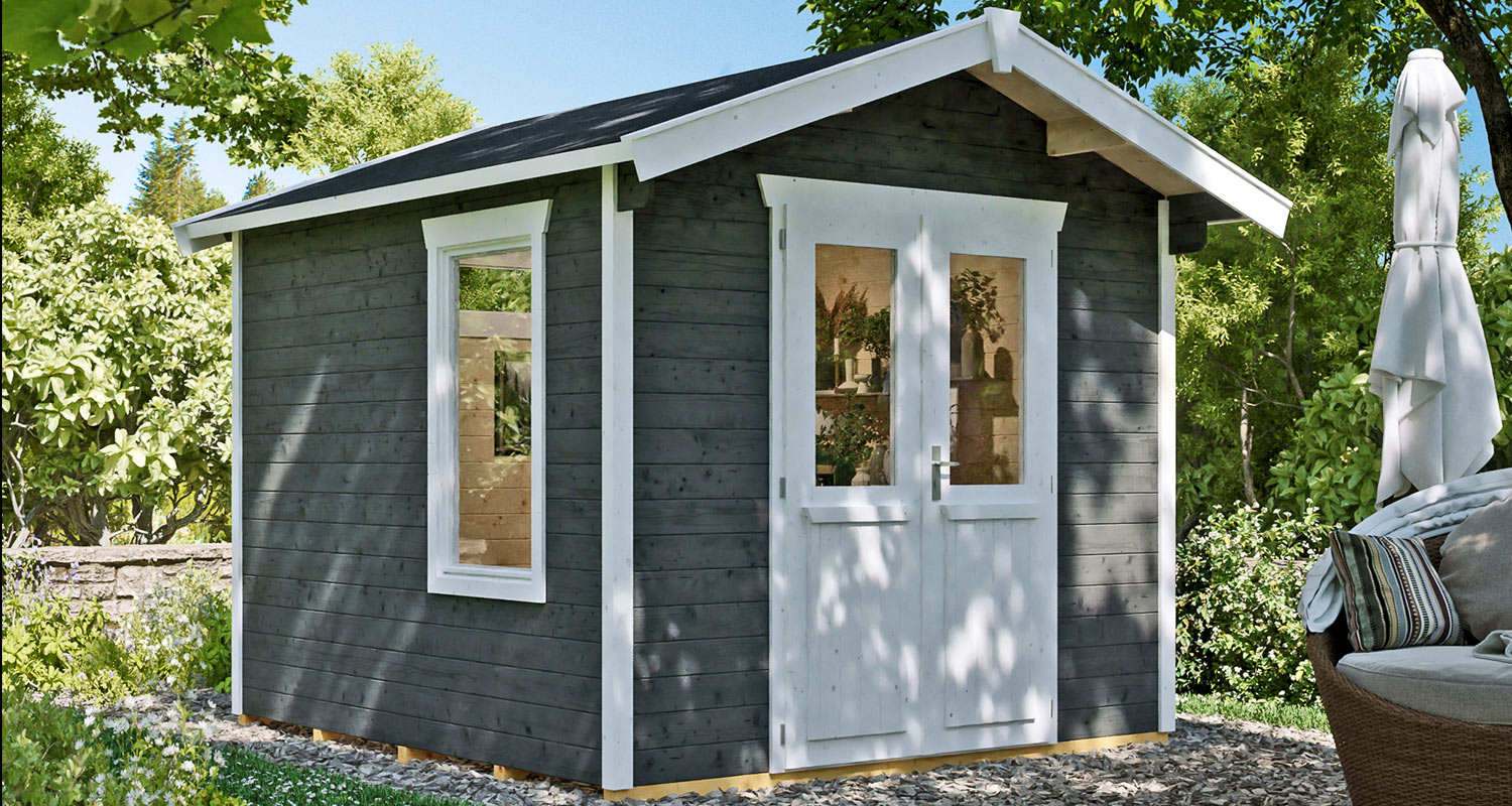 Piharakennuksen valinta. Kuvassa Goodiy Nyborg -piha-aitta, 6,5 m².