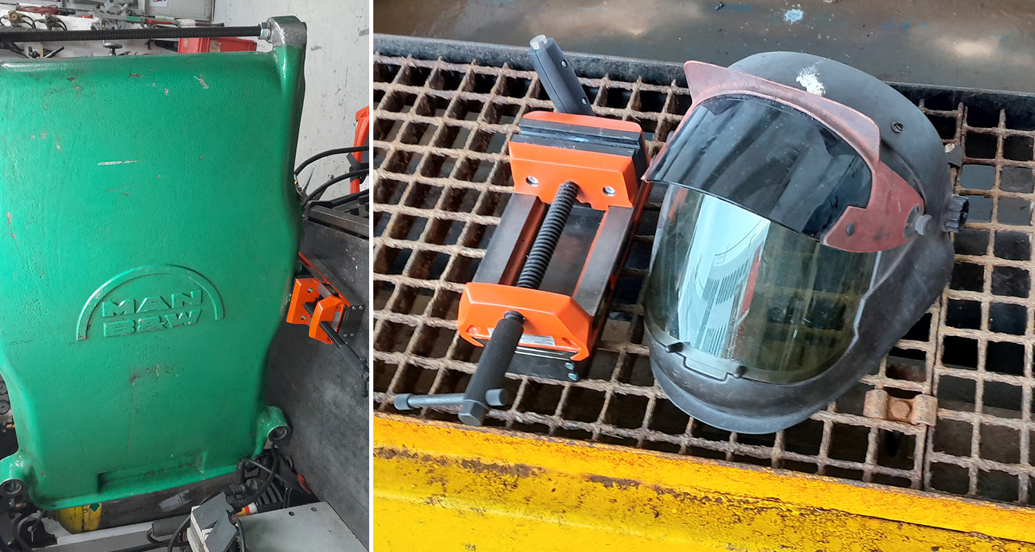 Testissä Fein Versamag -ruuvipenkki ja testauspaikkana rahtilaiva.