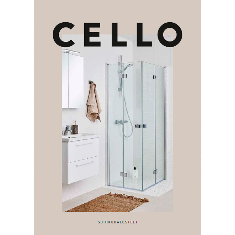 Cello-suihkukalusteet -esitteen kansi, tuotteet K-Raudasta