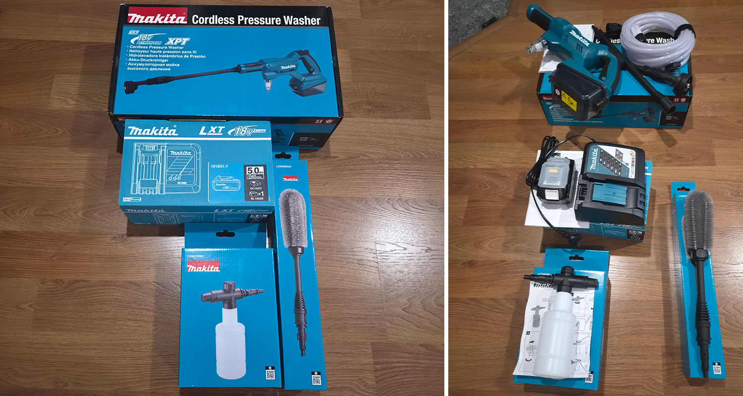 tuotetesti-makita-dhw180z-akkupainepesuri-krauta-ak-pakkaus-ja-avattuna