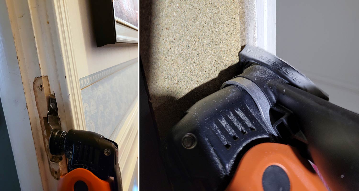 Työskentelyn apuna akkumonitoimikone FEIN AMM 700 Max Top AmpShare 2x4,0Ah tarvikkeilla